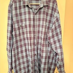 Patagonia Purple and Gray Plaid Men's Shirt